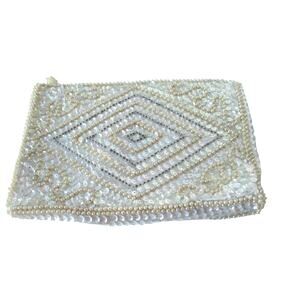 Vintage David's Import Beaded Zip Handbag Japan